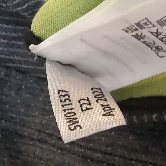 Smartwool Merino Sport Long-Sleeve Crew Size Large In Gray & Fluorescent Green - Picture 8 of 10